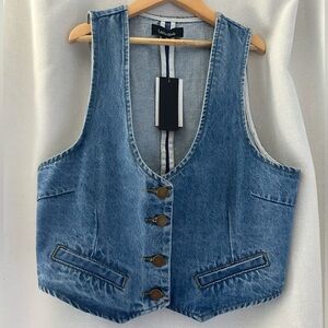 Lea & Viola Welt Pocket Denim Vest